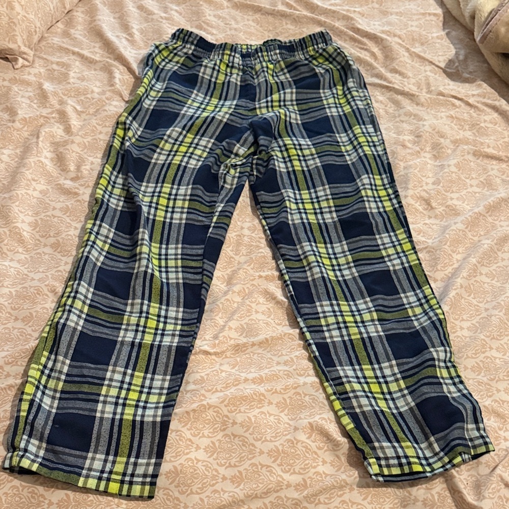 Plaid Pajama Pants in Blue and Yellow